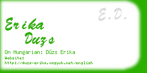 erika duzs business card